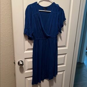 GAP Blue Knee-Length Kit Dress with Flutter Sleeves